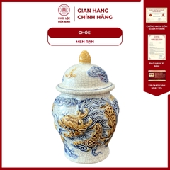Chóe Thờ Họa Tiết Rồng Men Rạn Gốm Sứ Bát Tràng - Phúc Lộc Viên Minh