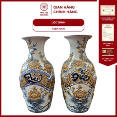 Bộ Đôi Lộc Bình Phúc Đức Men Rạn Gốm Sứ Bát Tràng - Phúc Lộc Viên Minh