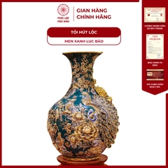 Tỏi Công Danh Phú Quý Men Xanh Lục Bảo Vẽ Vàng Gốm Sứ Bát Tràng - Phúc Lộc Viên Minh