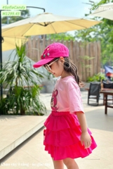 Set váy tầng in hình Gấu Dâu cho bé từ 10-40Kg