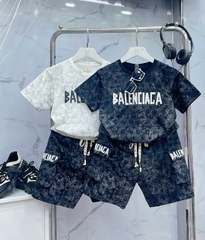 Bộ thun cotton túi hộp in chữ Balen size từ 26-39Kg