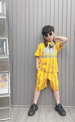 Bộ bé trai cotton in hình 2 chữ B (13-26kg)