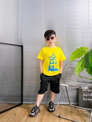 Bộ thun cotton in chữ Fendi size cho bé từ 8-23Kg