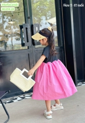 Váy gấu dâu cotton phối Kate
