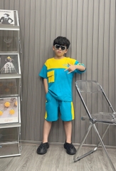 Bộ bé trai cotton túi phối màu (24-38kg)