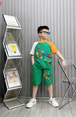 Bộ bé trai cotton in hình Louisvuition tay phối (39kg-62kg)