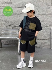 Bộ bé trai cotton phối túi dù (8-23kg)