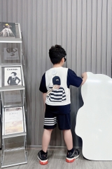 Bộ bé trai cottom in hình LOUNAI (24-38kg)