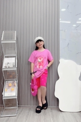 Bộ lửng bé gái cotton in hình Gấu dâu Lotso bear (26-38Kg)