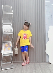 Bộ lửng bé gái cotton in hình Gấu dâu Lotso bear (12-26Kg)