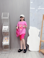 Bộ lửng bé gái cotton in hình Gấu dâu Lotso bear (26-38Kg)