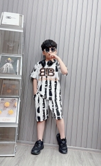 Bộ bé trai cotton in hình 2 chữ B (13-26kg)