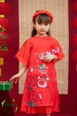 Áo dài Gấu Dâu tay cánh tiên BG size từ 10-40Kg
