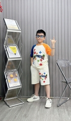 Bộ bé trai cotton in hình Louisvuition tay phối (39kg-62kg)