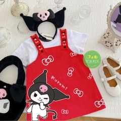 Set Yếm dây BG KUROMI nơ cho bé từ 26-38Kg