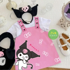 Set Yếm dây BG KUROMI nơ cho bé từ 26-38Kg