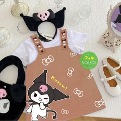 Set Yếm dây BG KUROMI nơ cho bé từ 26-38Kg