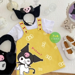Set Yếm dây BG KUROMI nơ cho bé từ 26-38Kg
