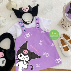 Set Yếm dây BG KUROMI nơ cho bé từ 26-38Kg