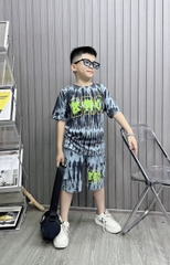 Bộ thun cotton wash in chữ BRO cho bé từ 26-39Kg