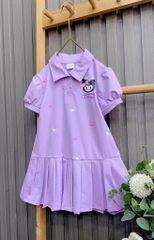 Đầm cổ trụ in Kuromi toàn thân cho bé từ 10-26Kg