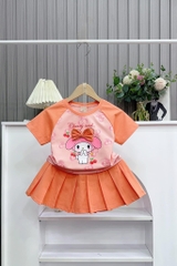 Set váy cotton in thỏ Medoly Nơ cho bé từ 10-26Kg
