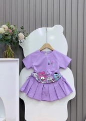Set váy Kuromi phối 2 màu kute cho bé từ 26-42Kg