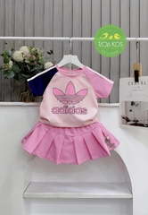 Set váy Adi phối 3 màu hottren cho bé từ 26-42Kg