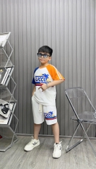 Bộ thun cotton in Gucc cây dừa cho bé từ 10-25Kg