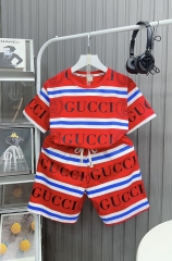 Bộ thun cotton Gucc phối sọc ngang cực ngầu cho bé từ 10-25Kg