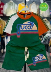 Bộ thun cotton in Gucc cây dừa cho bé từ 10-25Kg