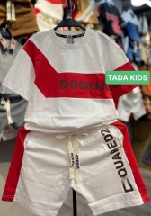 Bộ thun cotton phối 2 màu in  DSQUARDE cho bé từ 26-39Kg