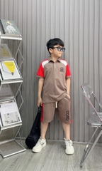Bộ thun cotton Trụ Thêu Gucc hottren cho bé từ 10-25KG