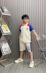 Bộ thun cotton Trụ Thêu Gucc hottren cho bé từ 10-25KG