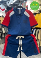 Bộ Trụ thun cotton Thêu Gucc hotrend cho bé trai từ 26-39Kg