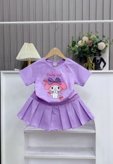 Set váy cotton in thỏ Medoly Nơ cho bé từ 10-26Kg
