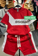 Bộ thun cotton phối 2 màu in  DSQUARDE cho bé từ 26-39Kg