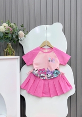 Set váy Kuromi phối 2 màu kute cho bé từ 26-42Kg