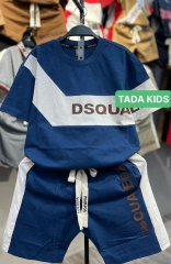 Bộ thun cotton phối 2 màu in  DSQUARDE cho bé từ 26-39Kg