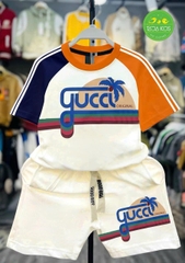 Bộ thun cottton  in GC cây dừa cho bé từ 26-39Kg