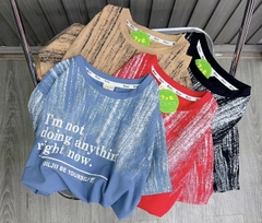 Bộ thun cotton in chữ  I'm Not size 39-62Kg