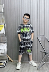 Bộ thun cotton wash in chữ BRO cho bé từ 26-39Kg