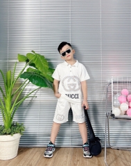 Bộ Trụ thun cotton in Gucc siêu ngầu cho bé từ 11-60Kg)