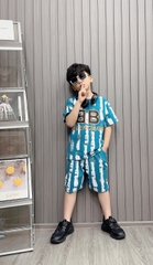 Bộ bé trai cotton in hình 2 chữ B (13-26kg)