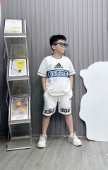 Bộ thun coton A.DI in  ngang ngực size cho bé từ 26-40kg