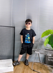 Bộ thun cotton in chữ Fendi size cho bé từ 8-23Kg
