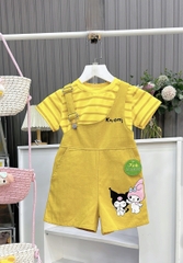 Set Yếm Kuromi phối áo sọc cho bé từ 26-40Kg