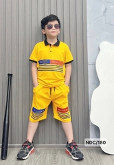 Bộ bé trai cotton cổ trụ in hình Tomy (26-38kg)
