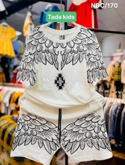 Bộ bé trai cotton in hình cánh chim (43-63kg)