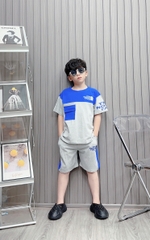 Bộ bé trai cotton túi phối màu (8-23kg)